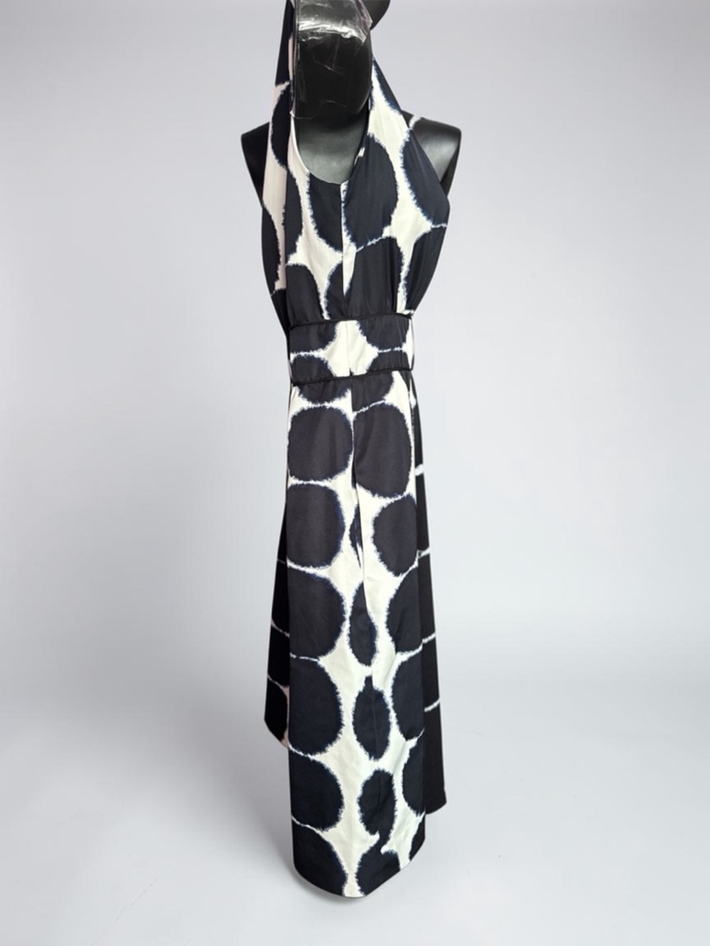 Sleeveless Banana Repblic/Marimekko Black/White Kivet Polka Dot Dress- Size 0 - Picture 3 of 11